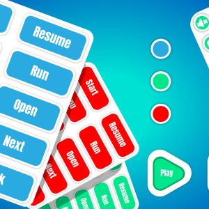 Game UI Red Green Blue Buttons UI Kit