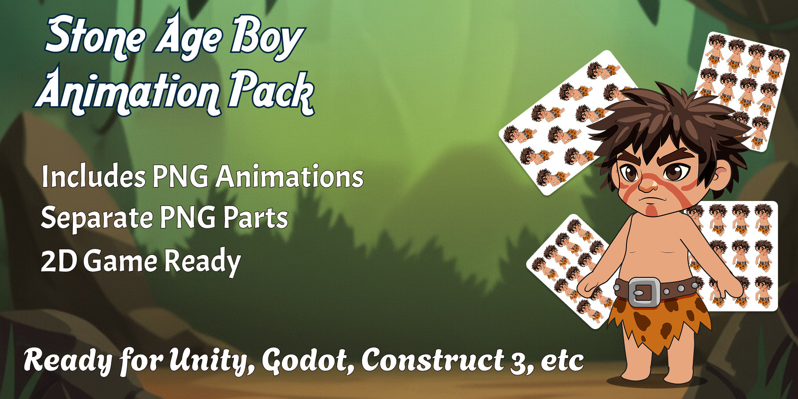 Stone Age Boy Animated PNG Sequence Pack