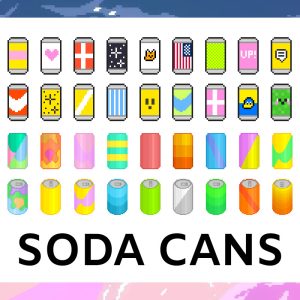 Pixel Art Soda Cans - Asset Pack